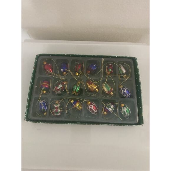 Vtg Dillard's Mini Christmas Ornaments Box of 18 Tree Cat Stocking Angel Snowman - Picture 1 of 7